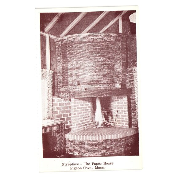 Vintage Fireplace Paper House Postcard Curhan Co Gloucester Massachusetts USA - Picture 1 of 2